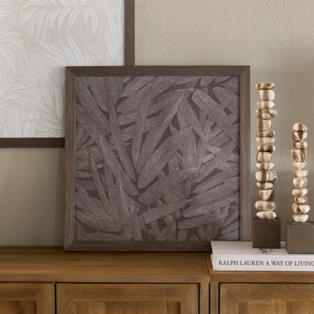 Rivièra Maison Wall Art Structured Leaves 50 x 50cm - Bruin | Rivièra Maison
