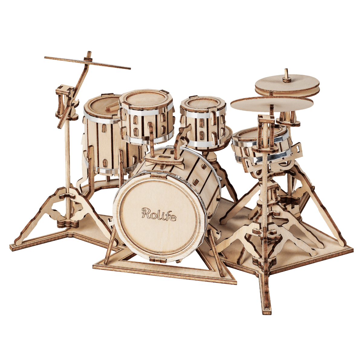 Robotime 3D Houten Puzzel Muziekinstrument Drumstel | Robotime