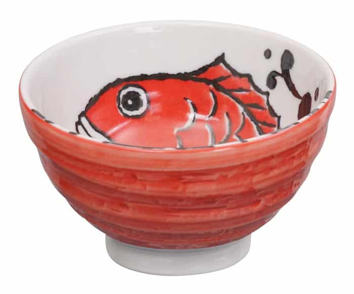 Rode Baars Rijstkom - Tokyo Design Studio - Seafood - 300ml - 11.2 x 7.2cm | Tokyo Design Studio