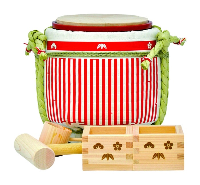 Rode Traditionele Sakeset met Hamer en Lepel - 18 x 17.5 cm | Tokyo Design Studio