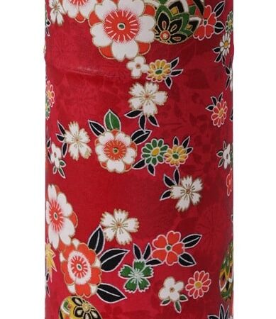 Roestvrij Stalen Theeblik Rode Bloemen - Tokyo Design Studio - 200gr - 7.4x15.5cm | Tokyo Design Studio
