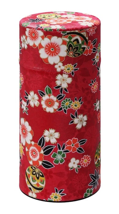 Roestvrij Stalen Theeblik Rode Bloemen - Tokyo Design Studio - 200gr - 7.4x15.5cm | Tokyo Design Studio