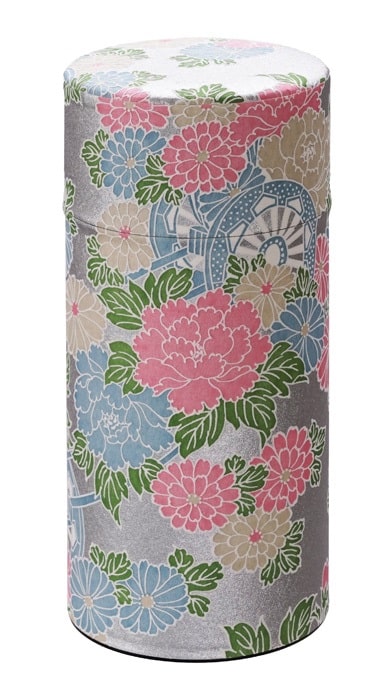 Roestvrij stalen Theeblik - Tokyo Design Studio - Zilver Bloemen - 7.4x15.5cm 200gr | Tokyo Design Studio