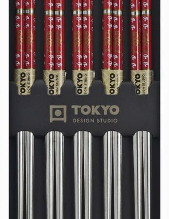 Roestvrijstalen Eetstokjes - Tokyo Design Studio - Rood - 5pcs | Tokyo Design Studio