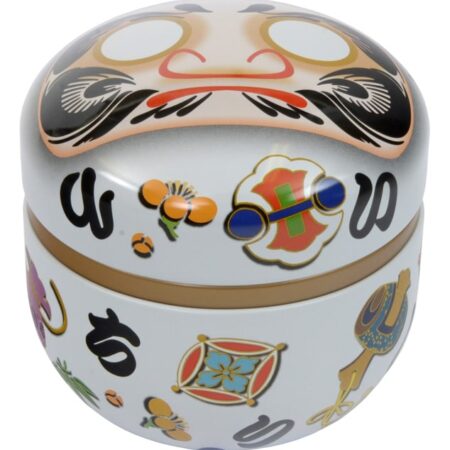 Roestvrijstalen Theeblik Daruma Wit - 8.25cm 80g | Tokyo Design Studio