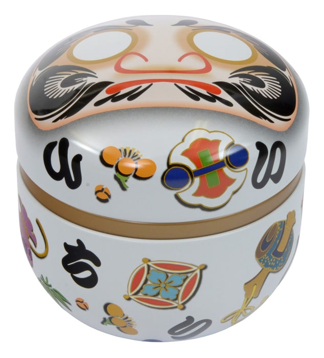 Roestvrijstalen Theeblik Daruma Wit - 8.25cm 80g | Tokyo Design Studio