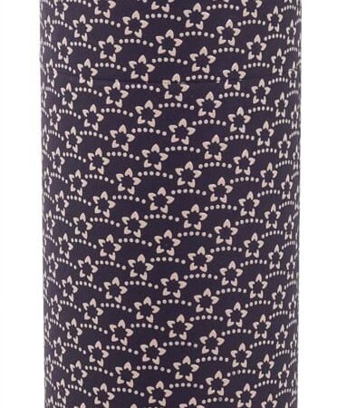 Roestvrijstalen Theeblik Donkerblauw met Bloemenpatroon - 200 gr - 7.6 x 15.5 cm | Tokyo Design Studio
