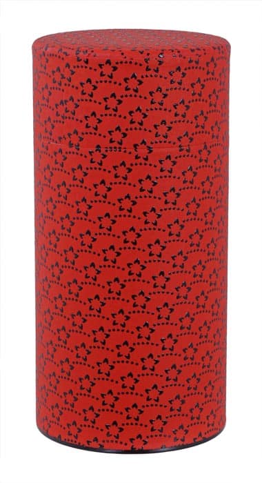Roestvrijstalen Theeblik Rood 200gr - Flower - 7.6 x 15.5cm | Tokyo Design Studio