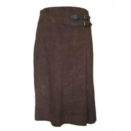 Rok Pleat Skirt Buckle brown | Anna Lascata