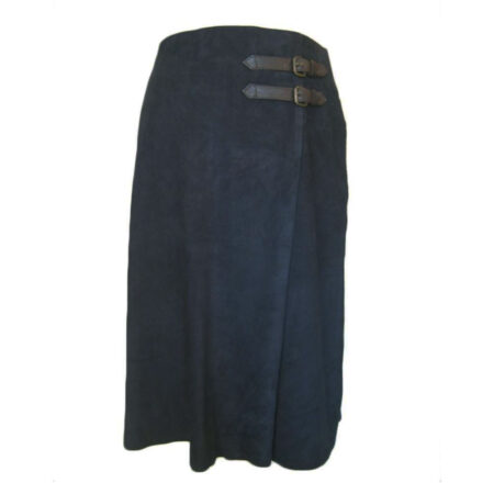 Rok Pleat Skirt Buckle navy | Anna Lascata