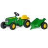 Rolly Toys traptrekker met aanhanger - John Deere RollyKid groen | Rolly Toys
