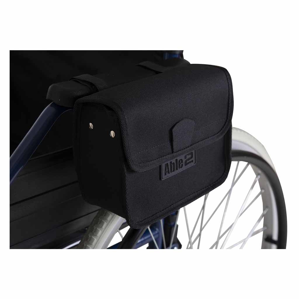 Rolstoel armleuningtas universeel | Splash | Afmeting 21 x 15 x 8 cm | Tas zijkant met klittenband | Zwart | PR34063 | Splash