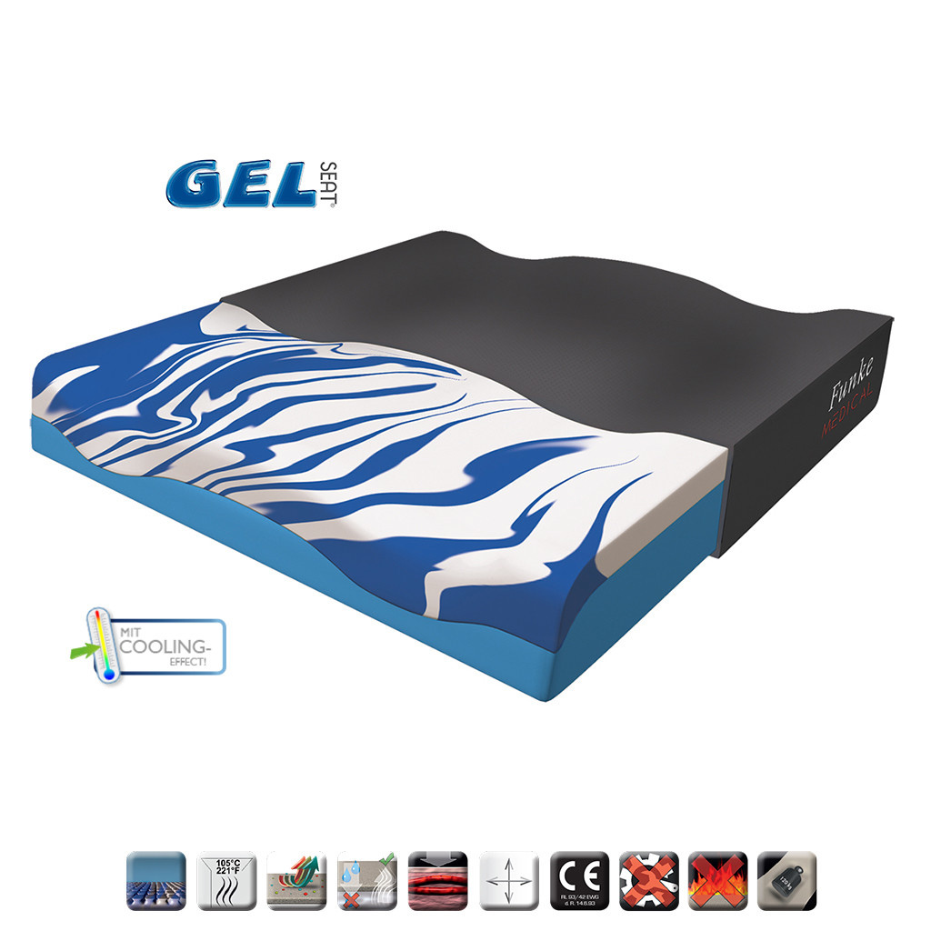 Rolstoelkussen GelSeat | 45 x 42 x 8 cm | Anti-decubitus | Met gel en schuim | Voorgevormd | Maximaal 120 kg | G-SEAT4542 | ThuiszorgwinkelXL