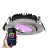 Rome smart inbouwspot - IP44 waterdicht - 6 Watt 480 lumen - Kantelbaar - Lage inbouwdiepte 27mm - Wifi + Bluetooth - RGBWW - Google Home