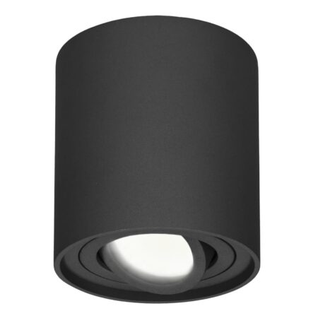Ronde LED Opbouwspot Ray - 4 Watt 345 Lumen - 4000K neutraal wit - Kantelbaar - GU10 - Opbouwspot - IP20 Voor binnen - Zwart - Dimbaar | HOFTRONIC