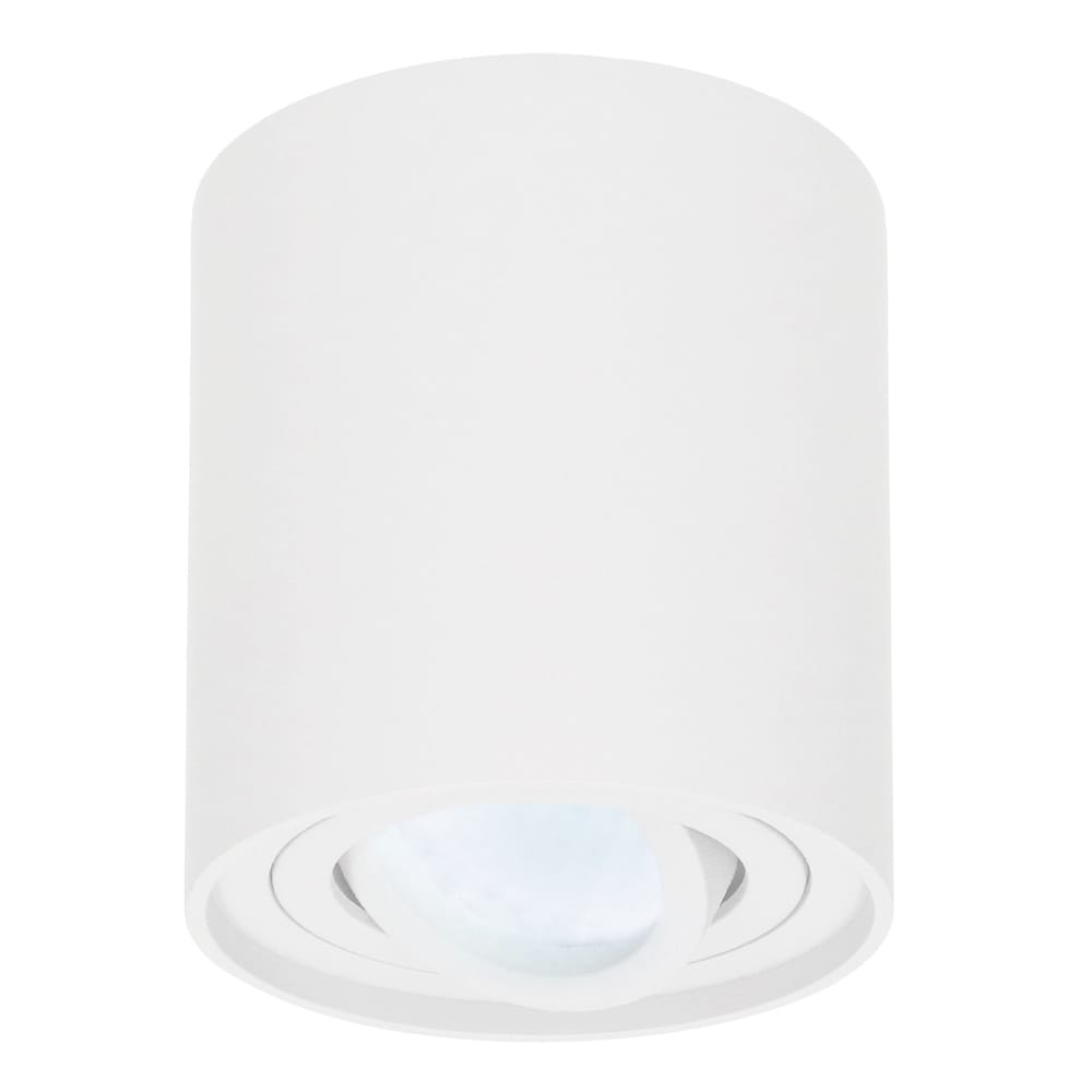 Ronde LED Opbouwspot Ray - 4 Watt 345 Lumen - 6500K daglicht wit - Kantelbaar - GU10 - Opbouwspot - IP20 Voor binnen - Wit - Dimbaar | HOFTRONIC
