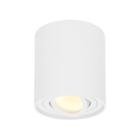 Ronde LED Opbouwspot Ray - 4 Watt 345 lumen - 2700K warm wit - Kantelbaar - GU10 - Opbouwspot - IP20 Voor binnen - Wit - Dimbaar | HOFTRONIC
