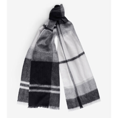 Rosefield Tartan Scarf Monochrome | Barbour