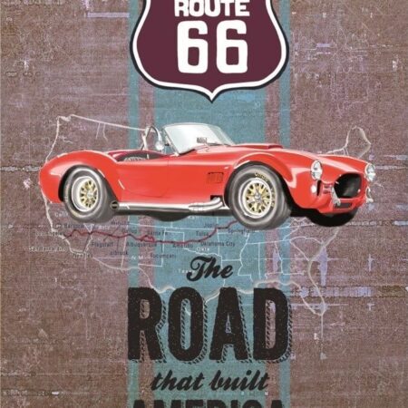 Route 66 Ford Cobra wandplaat | Nostalgic Art
