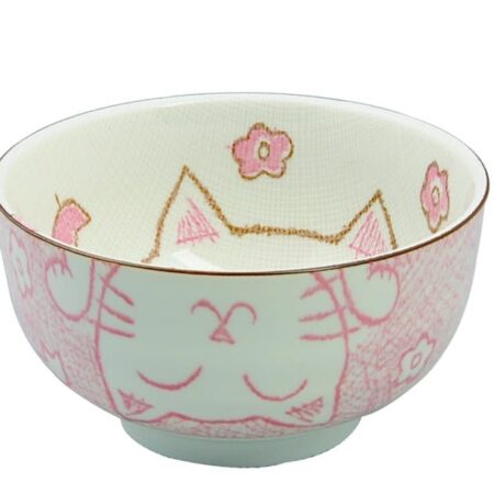 Roze Kawaii Cat Kom - Porselein - 300ml - 12.7 x 7cm | Tokyo Design Studio