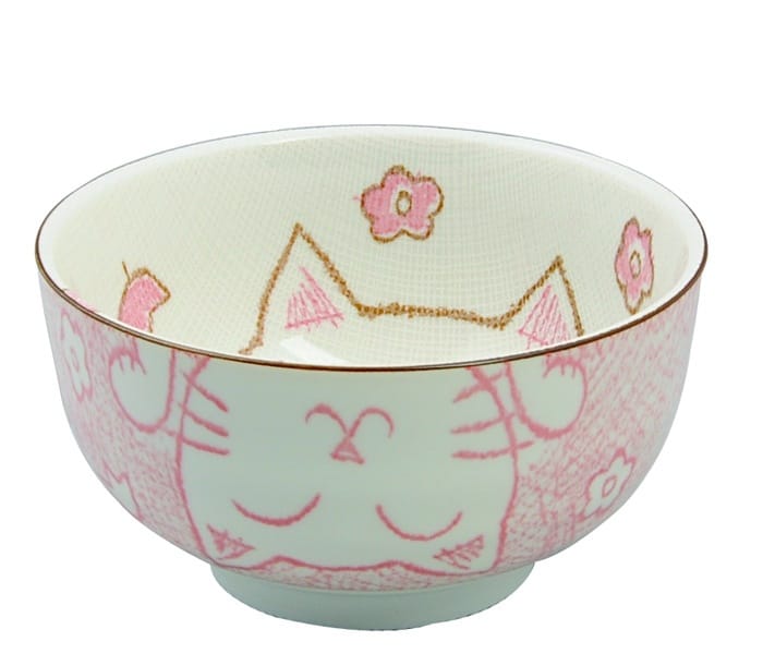 Roze Kawaii Cat Kom - Porselein - 300ml - 12.7 x 7cm | Tokyo Design Studio