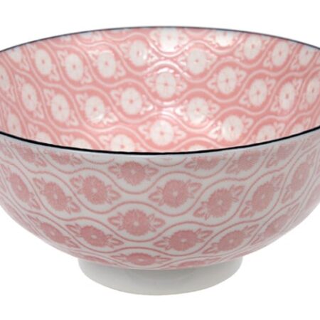 Roze Kom - Mixed Bowls - Bloemenmotief - 250ml - 11.3 x 5.2 cm | Tokyo Design Studio