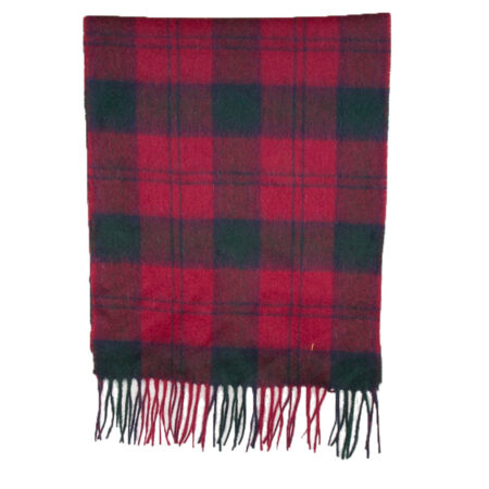 Ruit lamswool bordeau/groen | Johnstons / Scots Regal