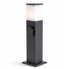 Rustic S Buitenstopcontactpaal 42cm - LED sokkellamp met buitenstopcontact - 2 stopcontacten - IP44 waterdicht - E27 fitting - Zwart - Tuinlantaarn | HOFTRONIC