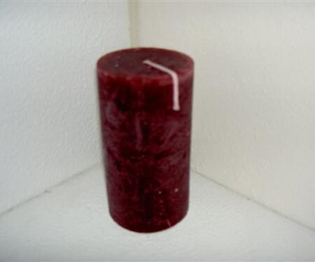 Rustieke kaars middel / Rood | DecoImport