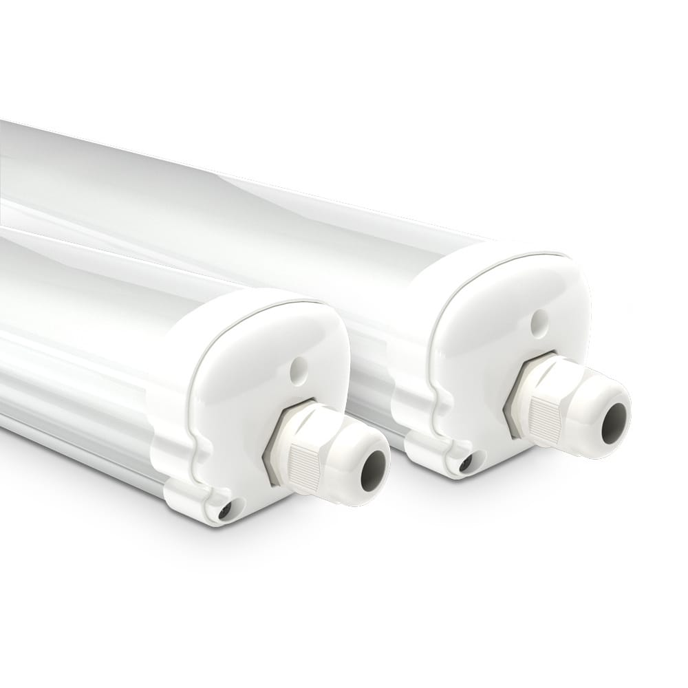 S-Series - Set van 2 LED TL armaturen 150cm - IP65 Waterdicht - 32 Watt 5120 Lumen (160lm/W) - 6500K Daglicht wit - Koppelbaar - IK07 - S-Series Tri-Proof plafondverlichting | HOFTRONIC