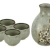 Sake set met sakefles en kopjes - Tokyo Design Studio Soshun - Mintgroen - 3.7 x 12cm 50/290ml | Tokyo Design Studio