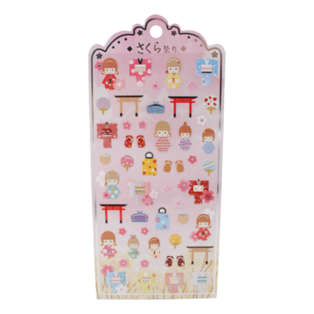 Sakura doll Nekoni Stickers | -