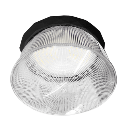 Saturn LED High Bay met 100° reflector en afdekking - Dimbaar - 240 Watt 45.600 lumen (190lm/W) - 5700K daglicht wit - IP65 waterdicht - Bridgelux LED's | HOFTRONIC