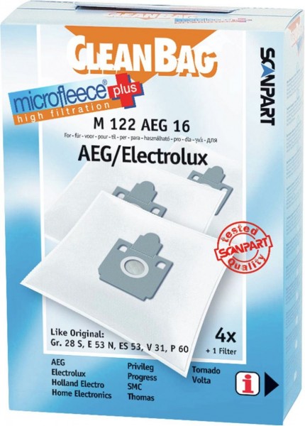 Scanpart CleanBag M122AEG16 stofzuigerzak microfleece+ AEG gr.28 | Scanpart