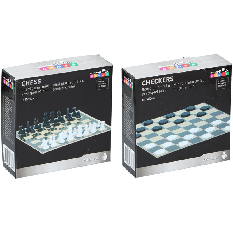 Schaak- of damspel mini 15x15cm | Lifetime Games