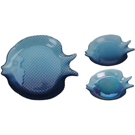 Schaal glas 160x140x20mm vis | Home & Styling