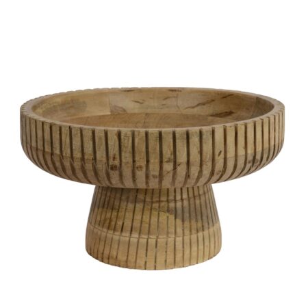 Schaal op voet mangohout 29x29x17cm | Decoris