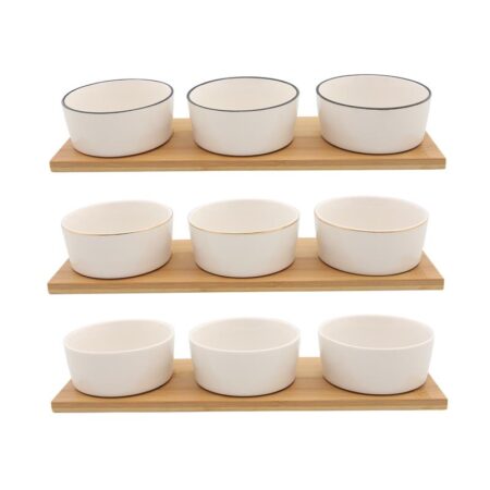 Schaalset op bamboe plank 9x6x33cm | Food for Fun
