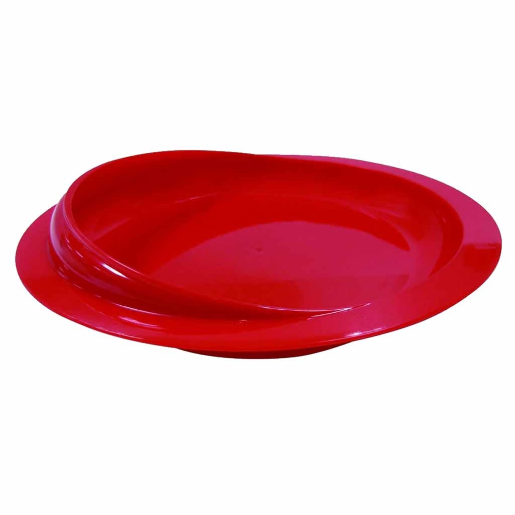 Schepbord met zuignap | Geschikt voor éénhandig gebruik | Vaatwasmachinebestendig | Rood | PR65658-R | ThuiszorgwinkelXL
