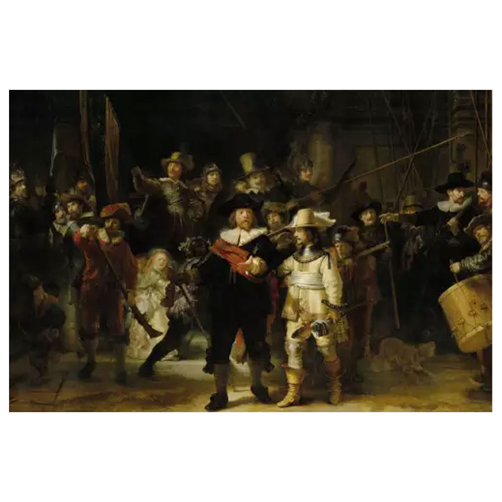 Schilderij De Nachtwacht met lijst Brown | Mondiart