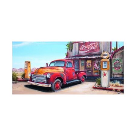 Schilderij Pick-up truck 40x80cm | Merkloos