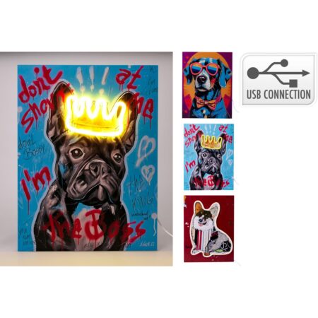 Schilderij neon dog 30x40cm USB | Home & Styling