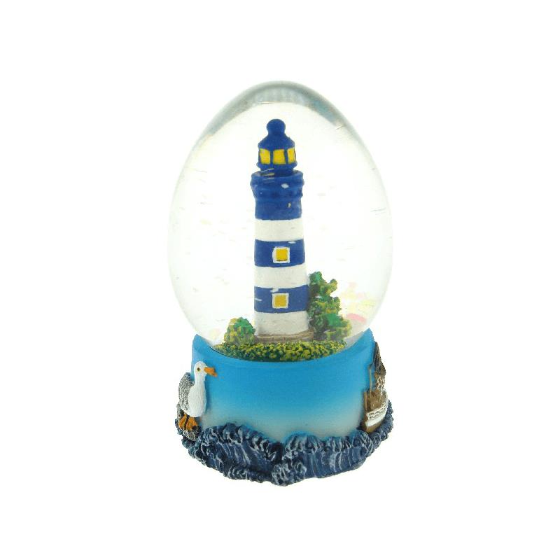 Schudbal ovaal vuurtoren blauw 7cm | Gerkimex