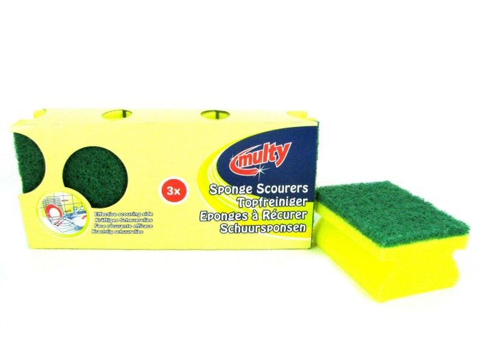 Schuurspons 3-pack Hard Handgreep Multy | Multy