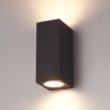 Selma Dimbare LED Wandlamp - 2x GU10 - IP65 - Up & Down Light - Vierkant - Zwart - Voor binnen en buiten | HOFTRONIC