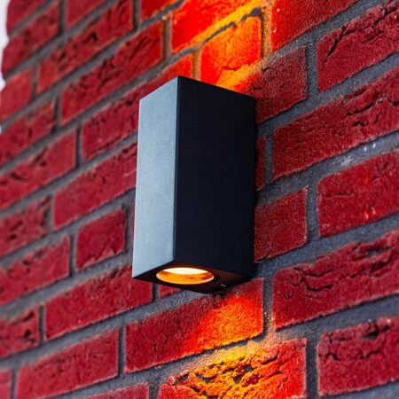 Selma - LED Wandlamp - 2x GU10 - IP65 - Up & Down Light - Dimbaar - Antraciet - Excl. Lichtbron | HOFTRONIC