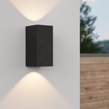 Selma - LED Wandlamp - 2x GU10 - IP65 - Up & Down Light - Dimbaar - Zwart - Excl. Lichtbron | HOFTRONIC