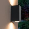 Selma dimbare LED wandlamp - Up & Down light - IP44 - excl. GU10 lichtbron - Zwart - Binnen en buiten - 3 jaar garantie - Polycarbonaat | HOFTRONIC