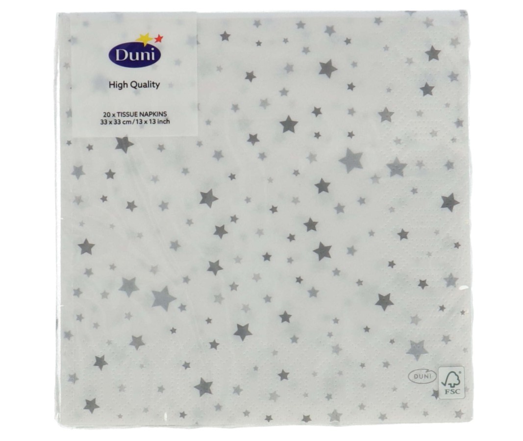 Servetten Silver Stardust 33 X 33 Cm | Duni