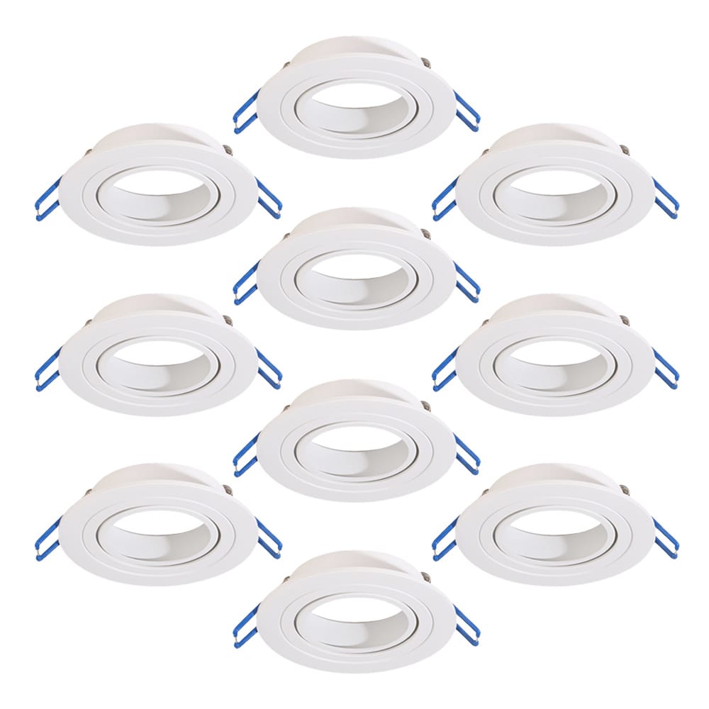 Set van 10 Balos GU10 Inbouwspot armaturen IP20 Kantelbaar wit | HOFTRONIC